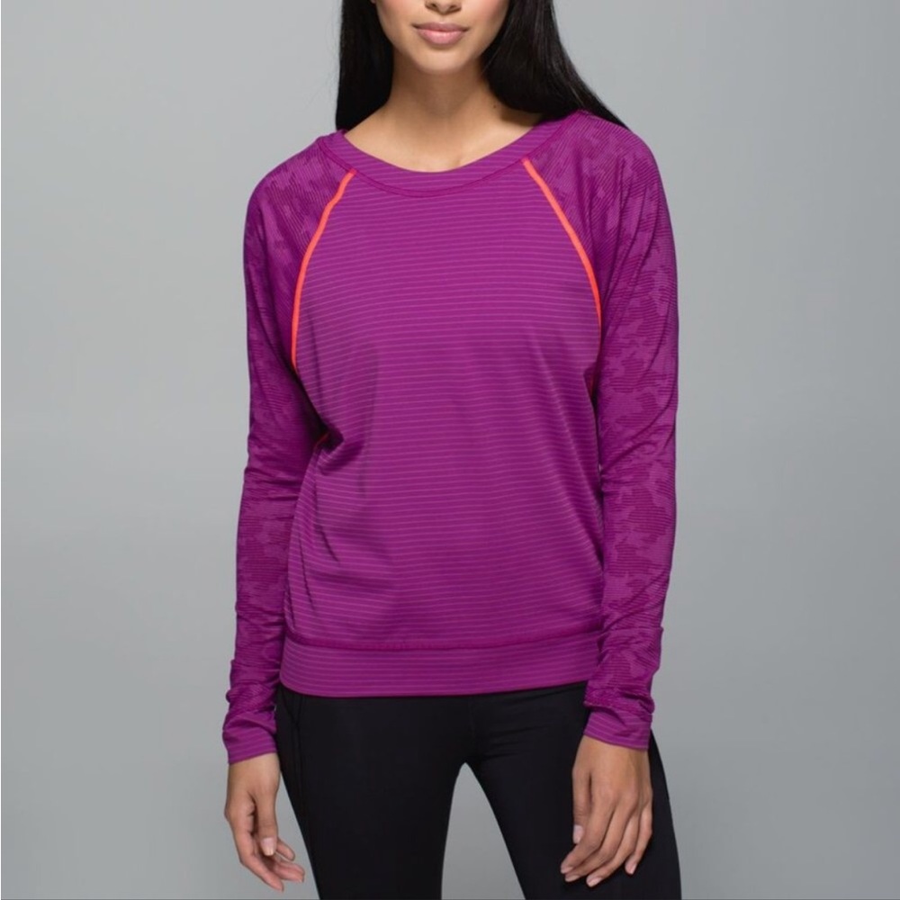Lululemon Run For Days Long Sleeve Regal Top in Plum